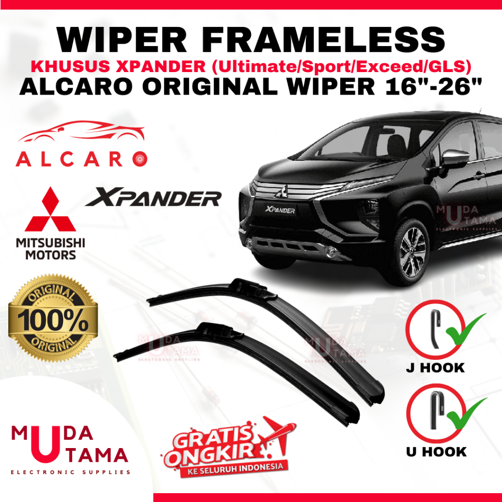 Wiper Frameless XPANDER Original Alcaro - Sapu Kaca XPANDER - Wiper XPANDER Frameless - Wiper Framel