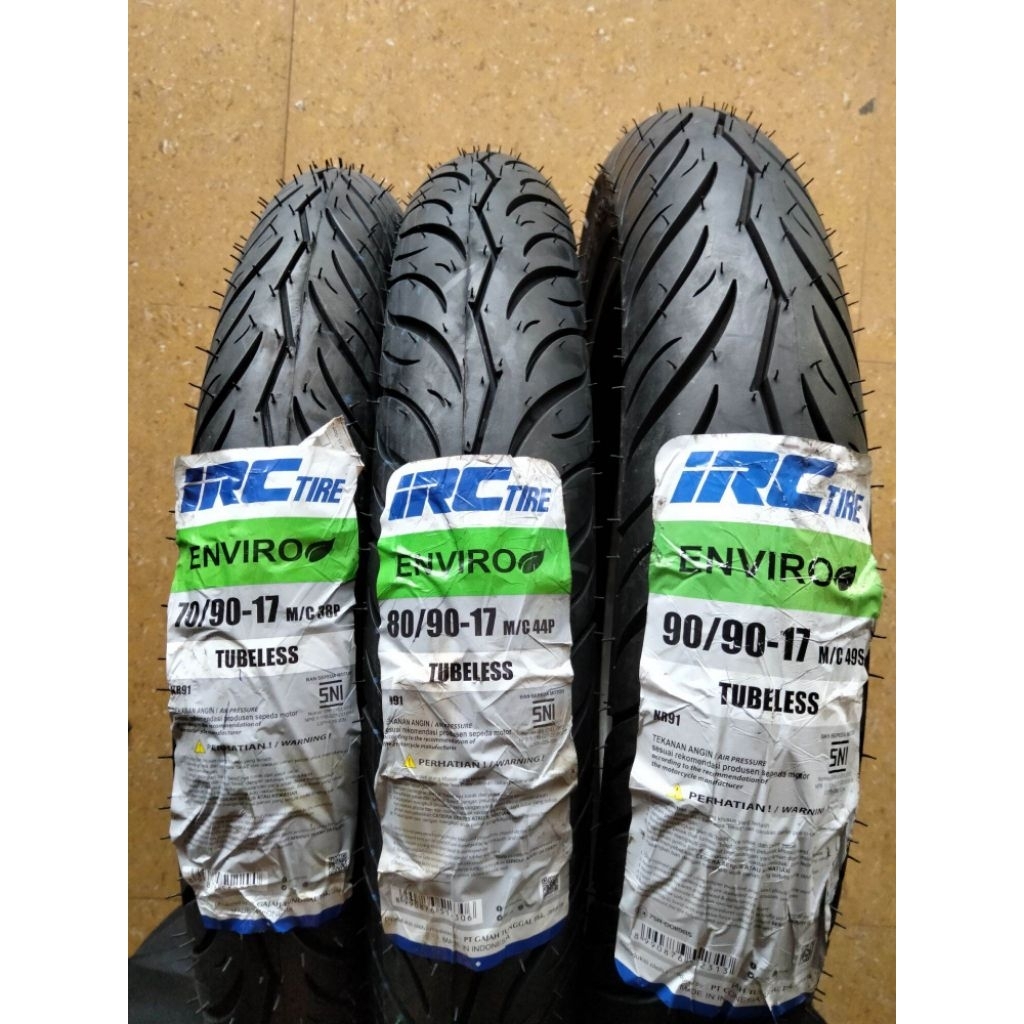 Jual Ban Motor Bebek IRC Enviro Ring 17 Tubles Ban Motor Tubeless Supra Satria Vixion Ring 17