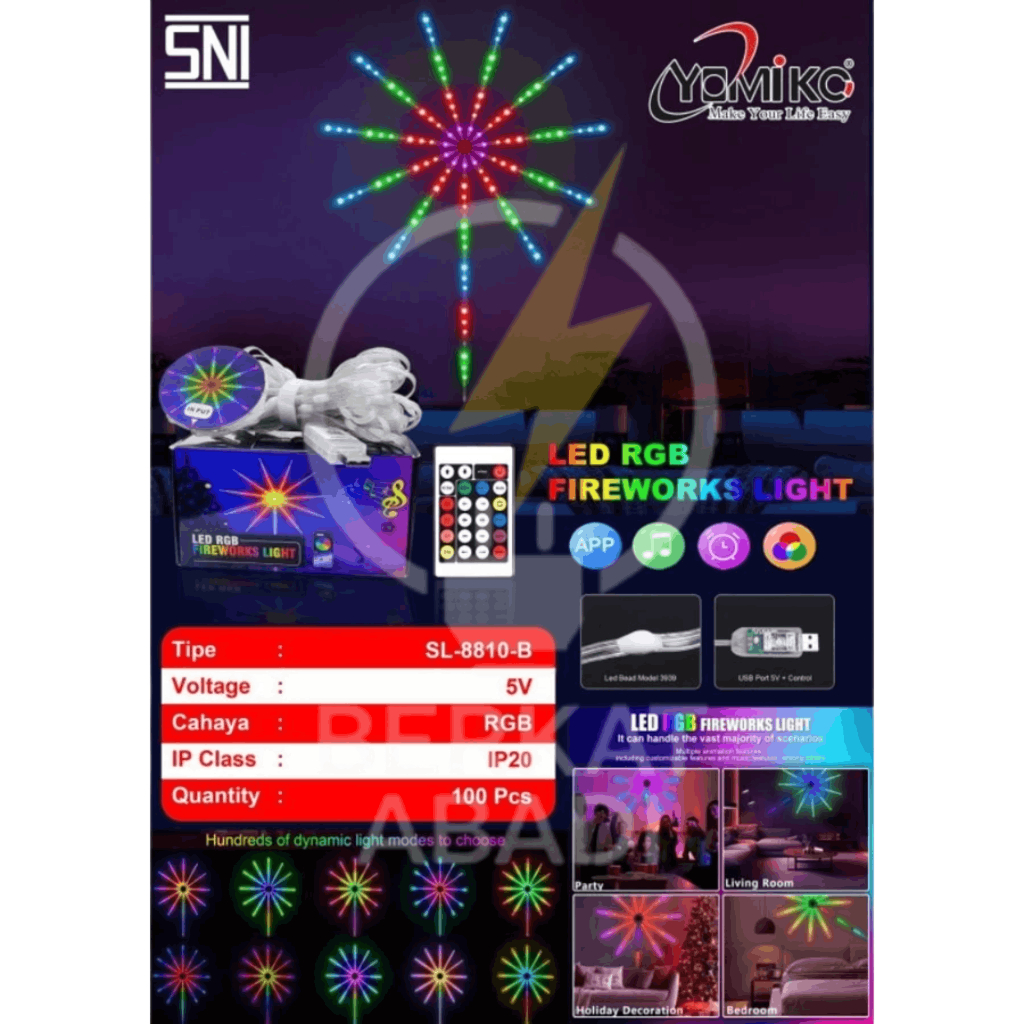 Lampu LED Strip RGB Yomiko Fireworks