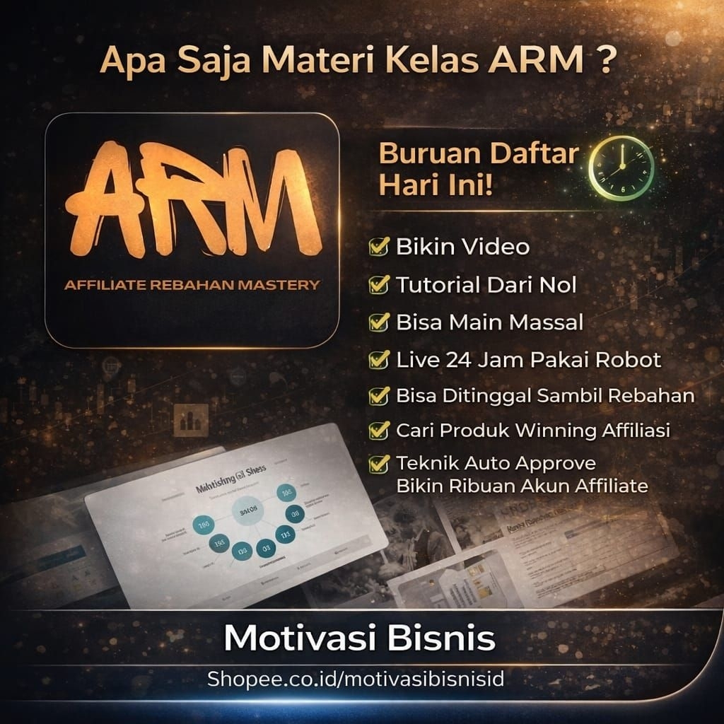 PROMO AFFILIATE REBAHAN MASTERY Cuan Besar Tanpa Harus Kirim Barang