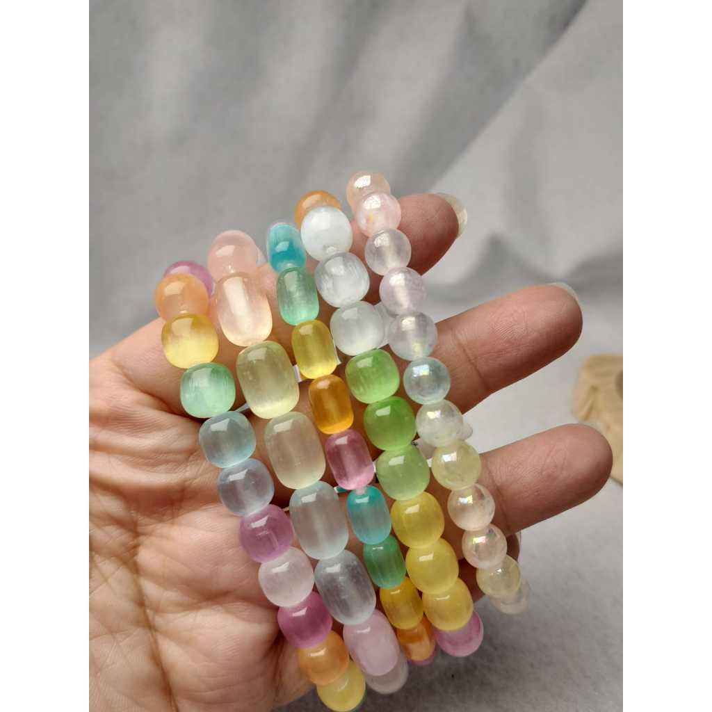 Gelang Bracelet Selenite Candy Color