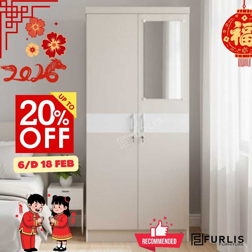 Lemari Baju 2 Pintu Kaca Lemari Pakaian Minimalis Lemari Baju Minimalis Lemari Serbaguna Lemari Susu