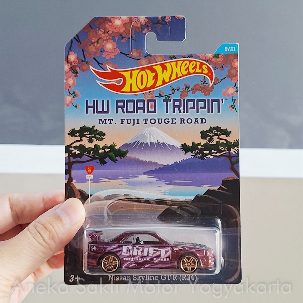 Hot wheels HW Road Trippin Nissan Skyline GT-R R34 BNR34 GTR Mt.Fuji Touge Road rare langka special 