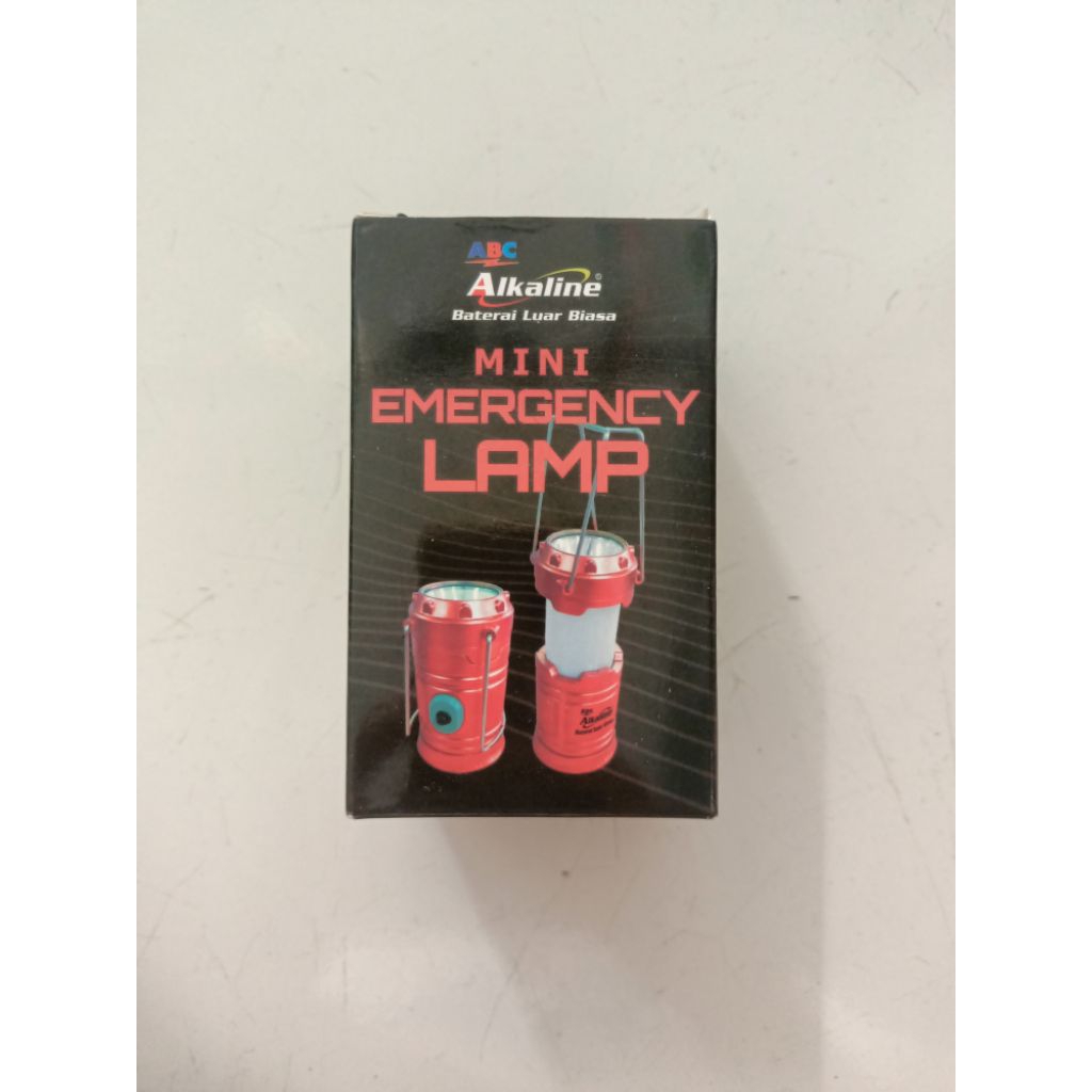 Lampu Darurat Mini Emergency Lamp ABC ALKALINE LED Cahaya Putih Baterai AA