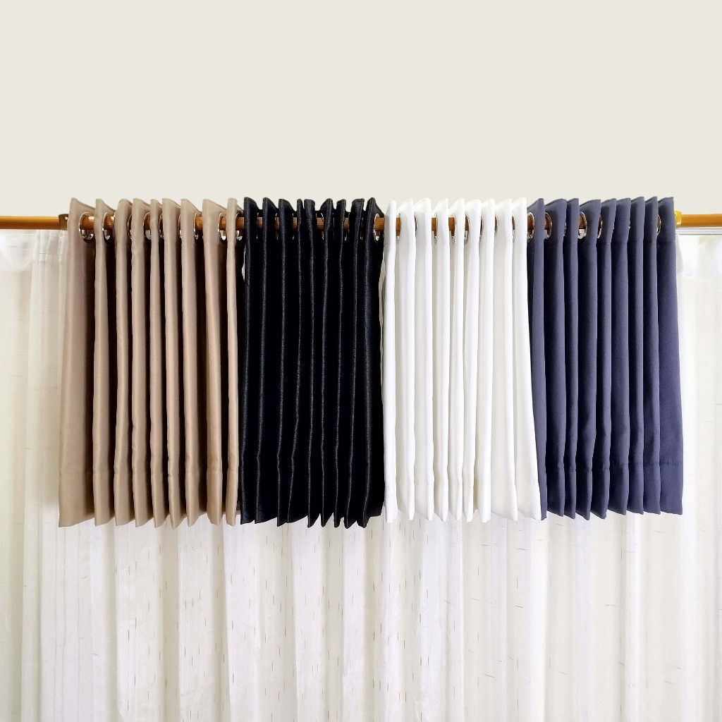 BLACKOUT Poni Gorden Blackout Jendela Pendek Polos Tebal Modern Classic 50 60 70 80cm