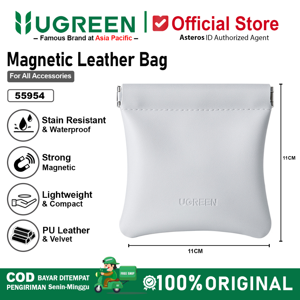 Ugreen Magnetic Pouch Earphone Storage Bag Waterproof Tas TWS Kabel Charger 55954