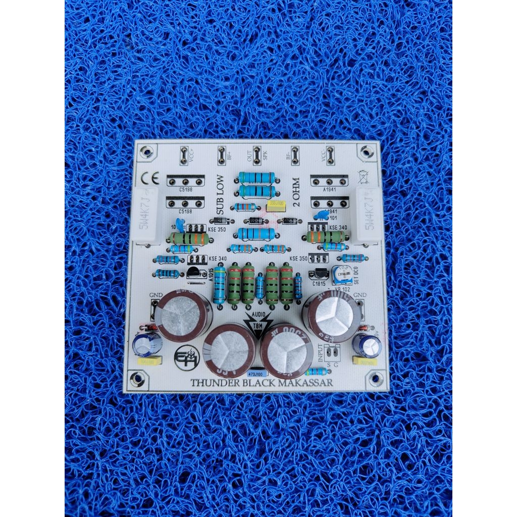 Pcb ples komponen power tbm 2 ohm sub low tanpa Tr driver