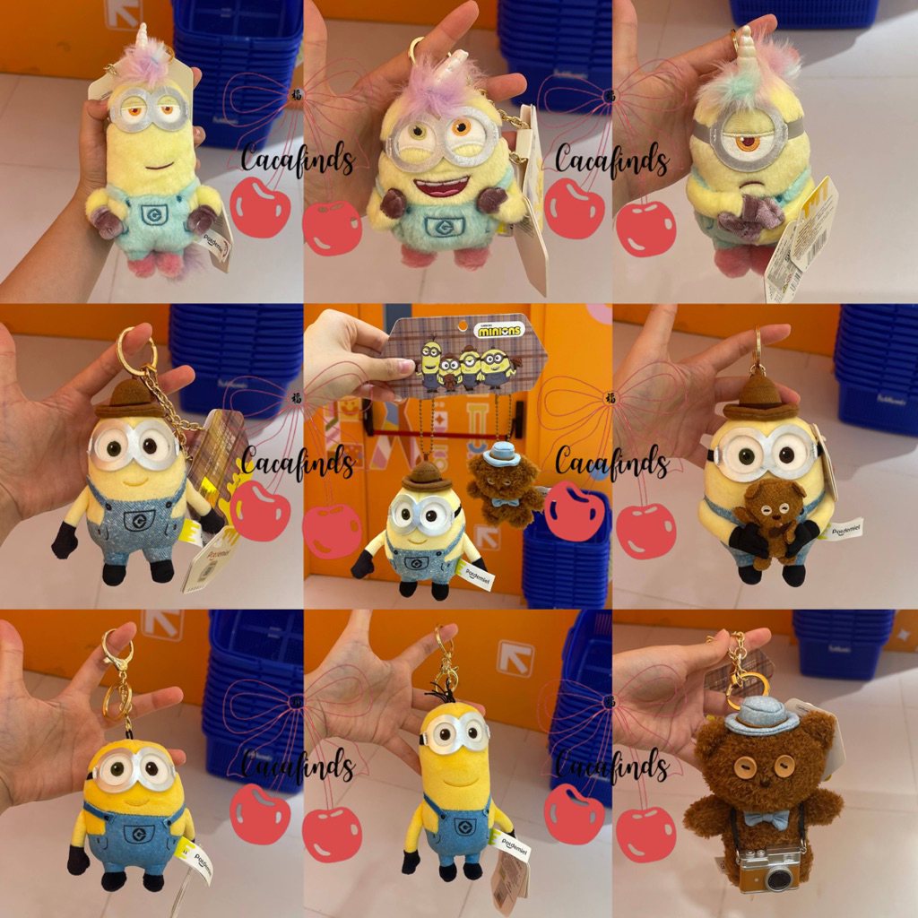 NEW Potdemiel‼️Gantungan Kunci Boneka / Plush Keychain / Bag Charm / Hiasan Tas Minions x Tin Bob Be