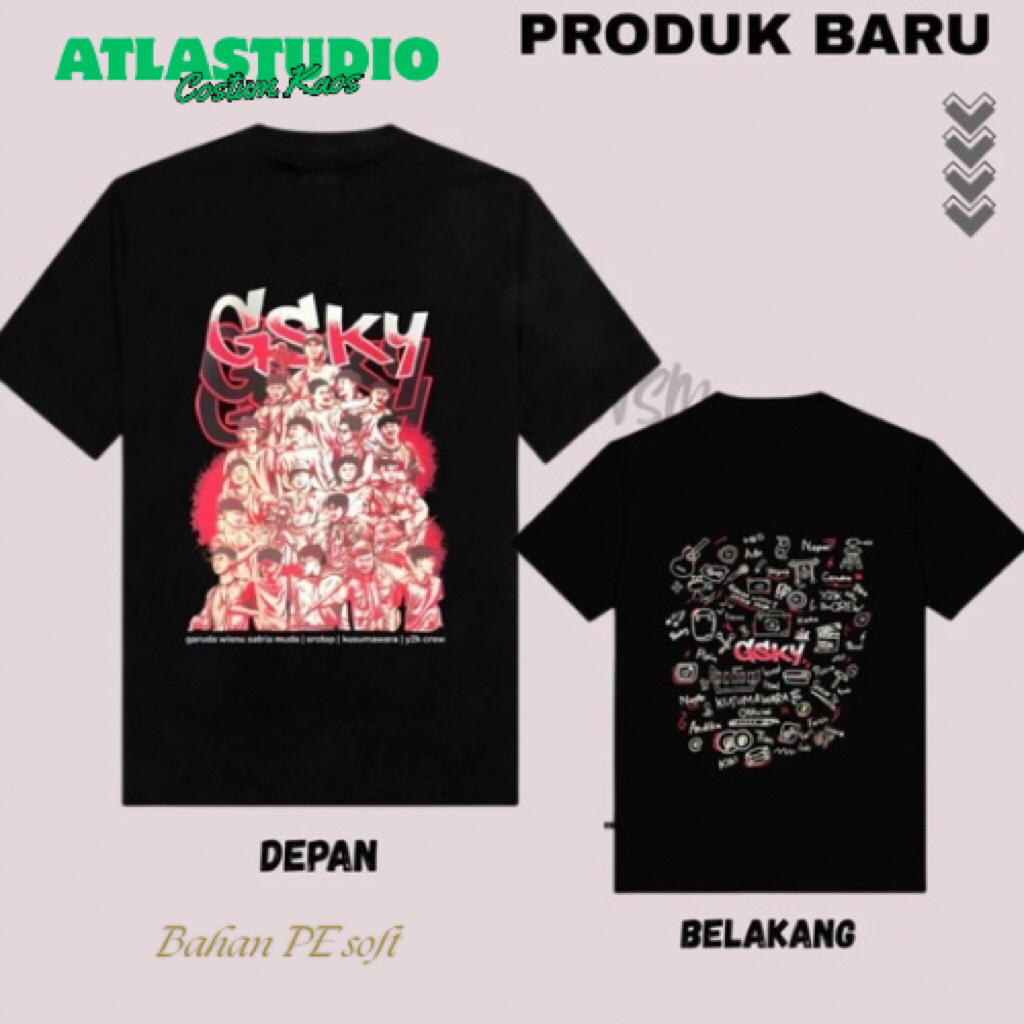 Kaos GSKY GWSM Srotop TV Kusumawara Y2K Crew T-Shirt Terbaru  Garuda Wisnu Satria Muda