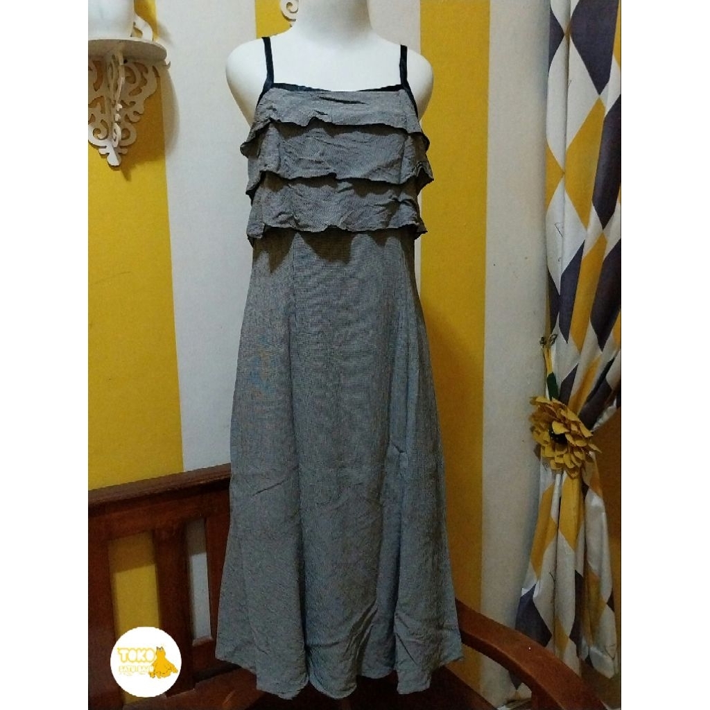 dress overall dada ruffle