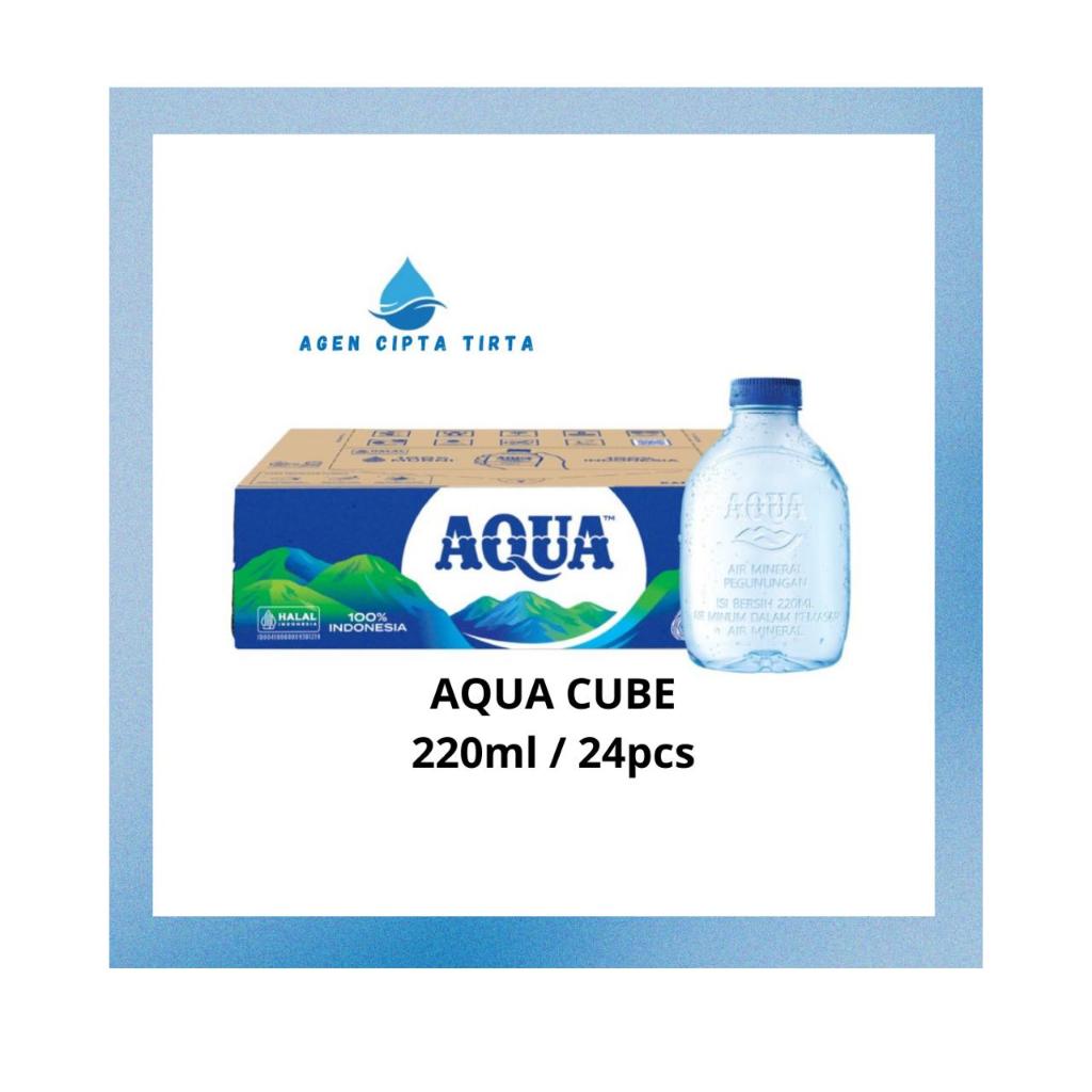 Aqua Botol 220ml 1 Dus 24 pcs Aqua cube Air Mineral Aqua Botol Mini 220ml