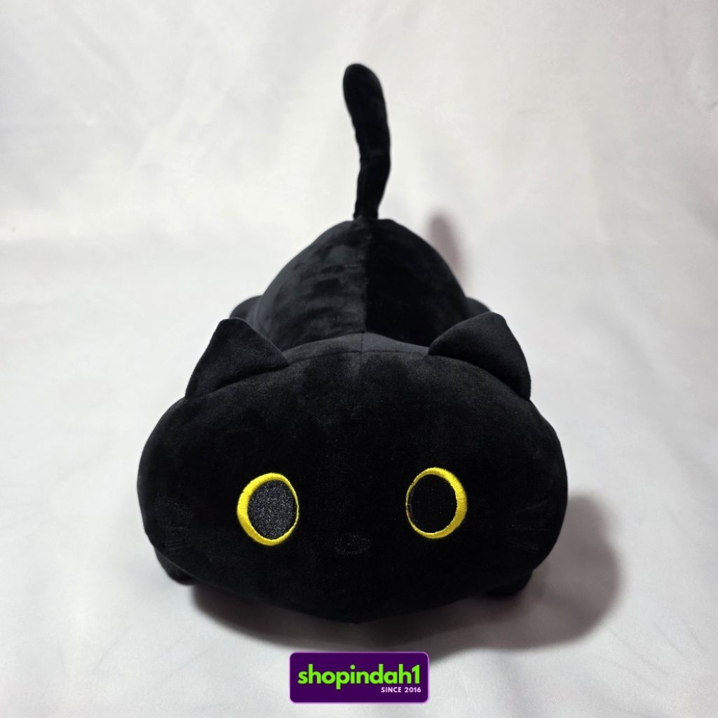 O.O MEOW MR DIY [8962978] Black cat plush toy 40 cm new no tag - Boneka kucing hitam bulu lembut
