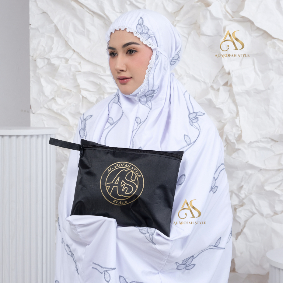 AL AROFAH STYLE Mukena Dewasa Ablang Adem Tanpa Lengan Mukena Terusan Tanpa tangan Bordir Dania