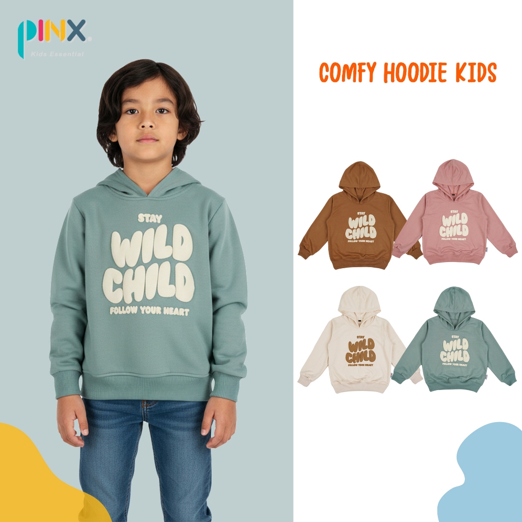 SALE PinxKids - Hoodie Anak Unisex Comfy usia 1 - 10 tahun Wild Child