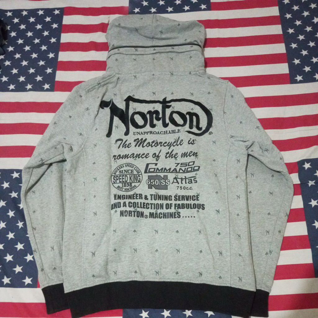 Hoodie Norton double zip full print dan bordir
