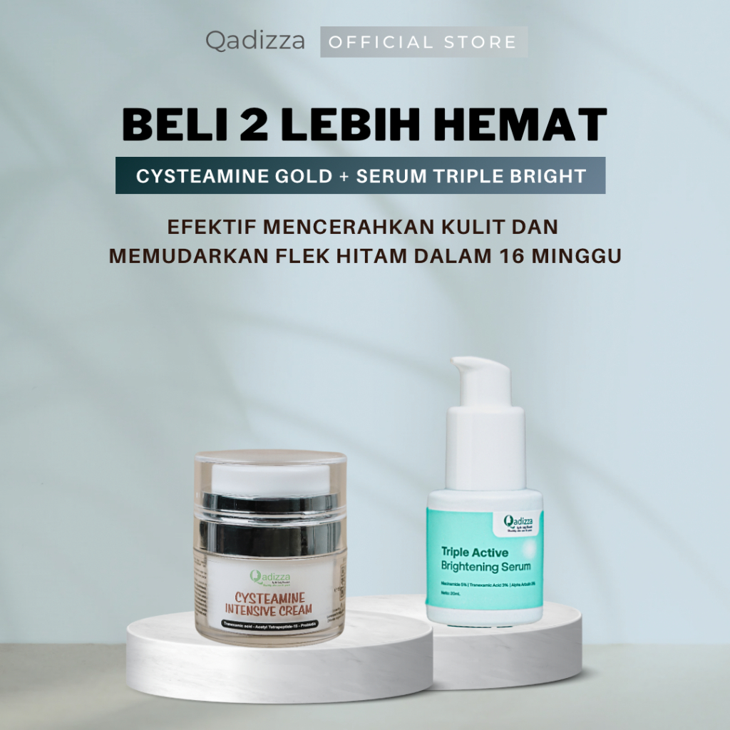 [BELI 2 LEBIH HEMAT] QADIZZA CYSTEAMINE INTENSIVE 5% Cysteamine HCl 15 gr + SERUM TRIPLE BRIGHTENING