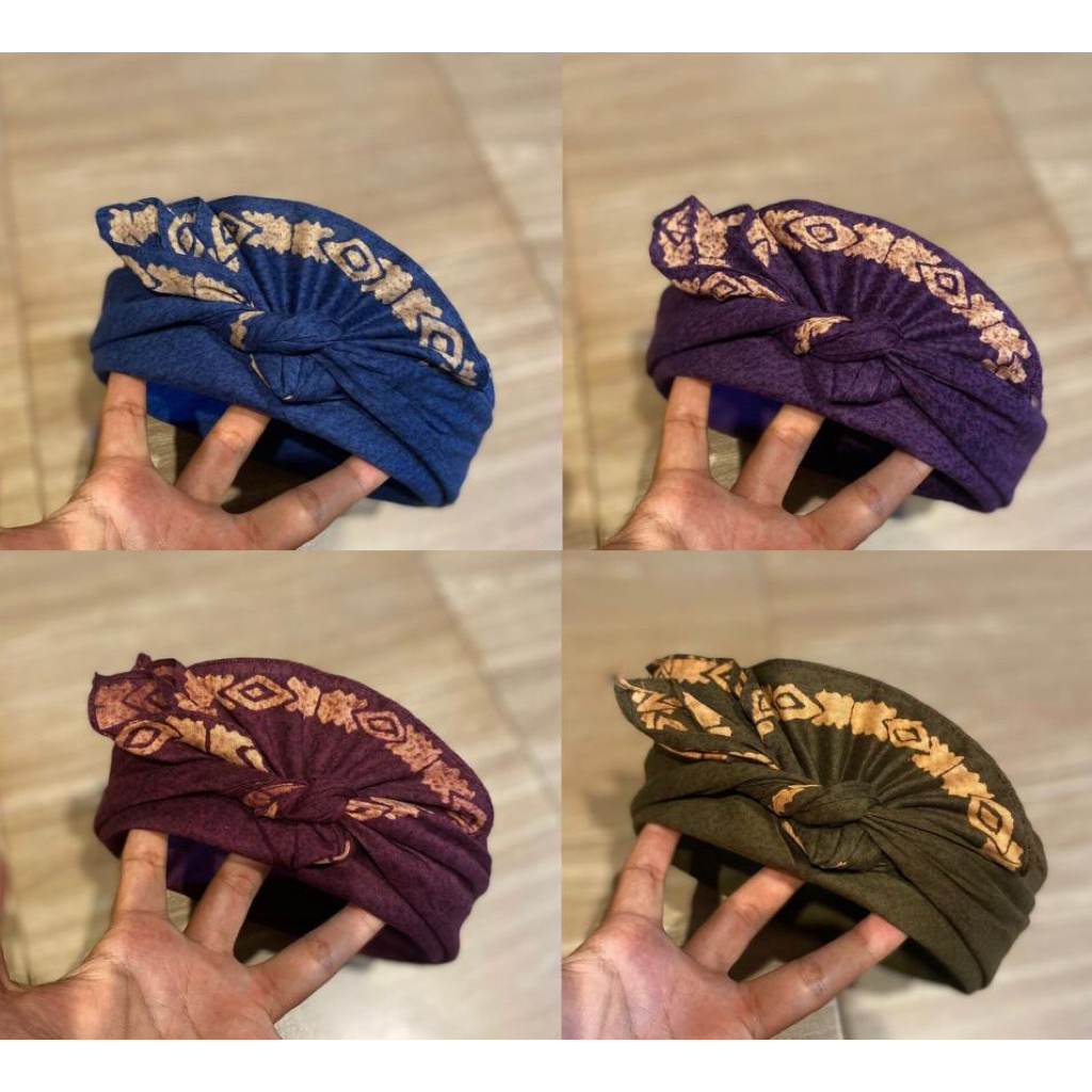 udeng katun warna 3D tepi garis putih/udeng jadi/udeng setengah jadi/udeng lembaran/jangar rimpit/ke