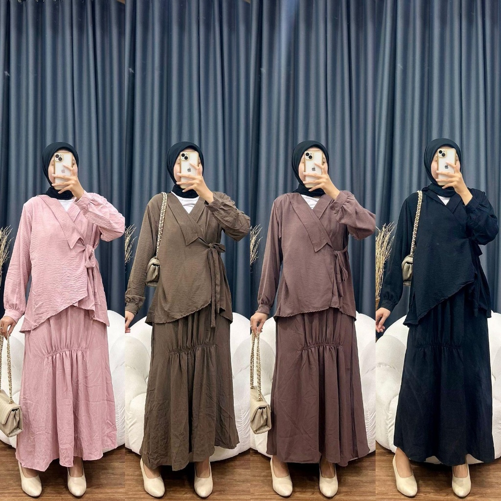 SETELAN ATASAN DAN ROK WANITA / SET OUTER DAN ROK / BAJU OUTER DAN ROK / SAVA SET DEEWIDIY