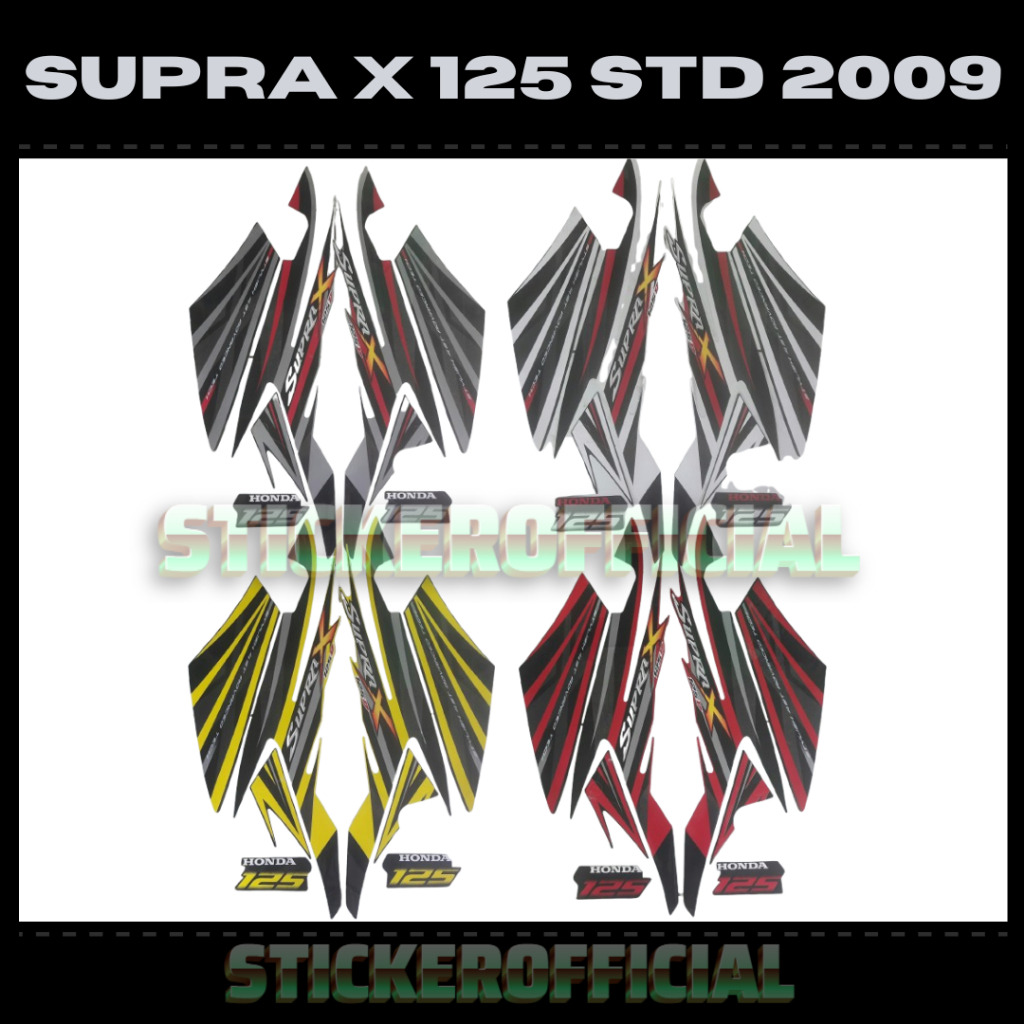 sticker Striping Body for Honda Supra X 125 2009 Standard Full Set