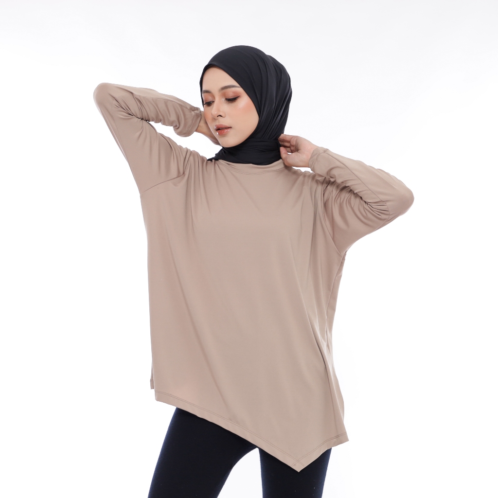 Atasan Inner Lengan Panjang  Oversize Top Baju Olahraga Lengan Panjang  Gym Yoga Kaos Panjang Wanita