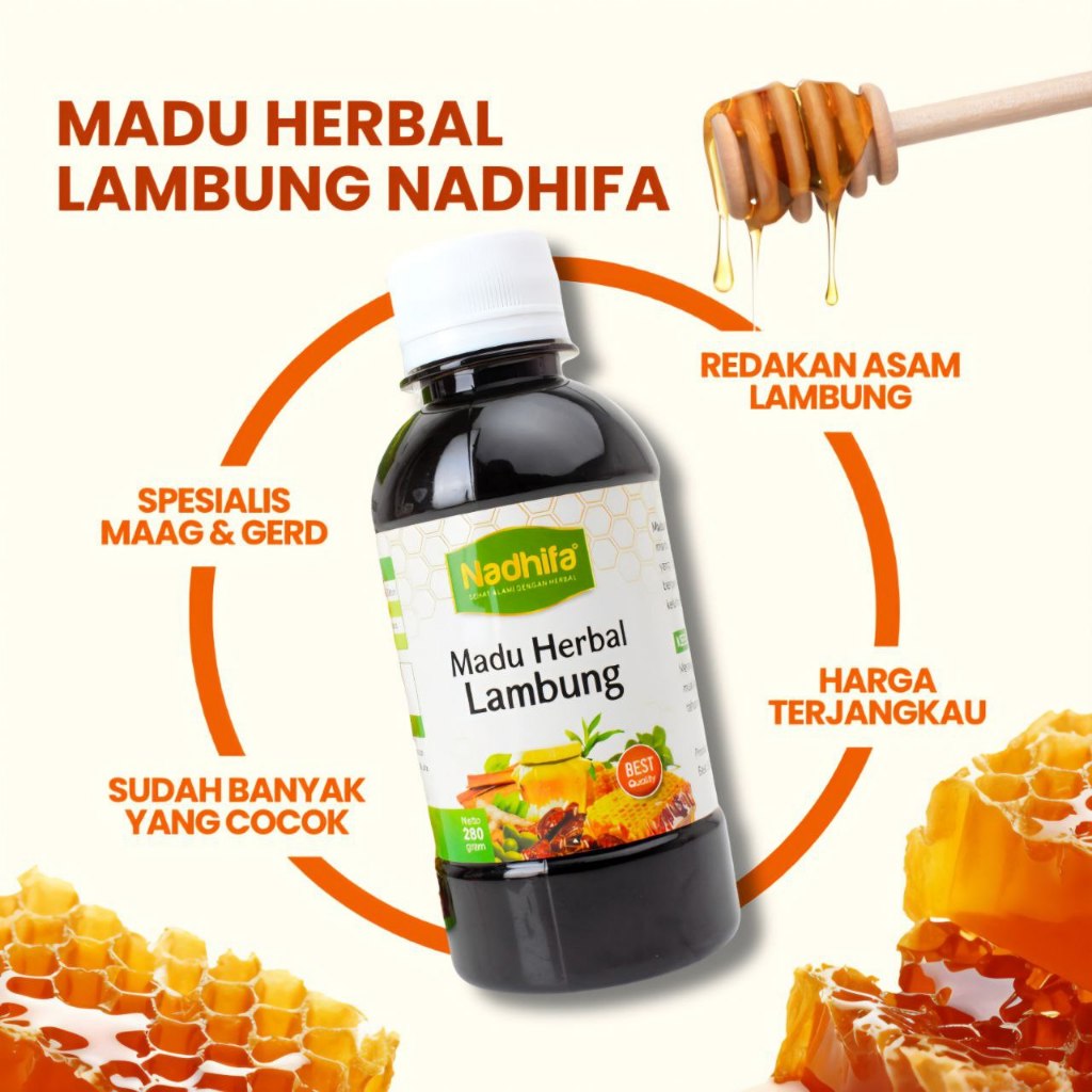 Madu Herbal Lambung Nadhifa - Solusi Mengatasi Lambung & Pencernaan