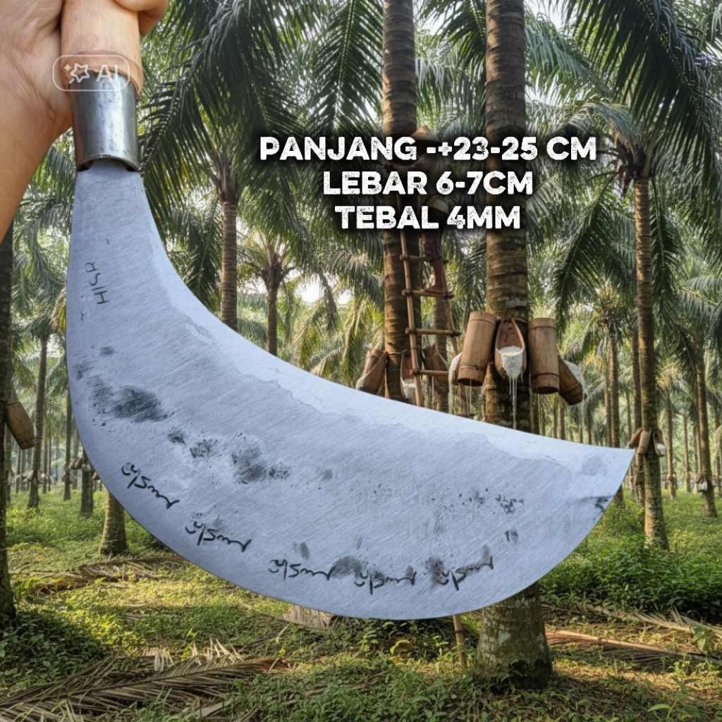 Pisau deres penderesan /arit/sabit baja isen lapis 3 asli wonosobo