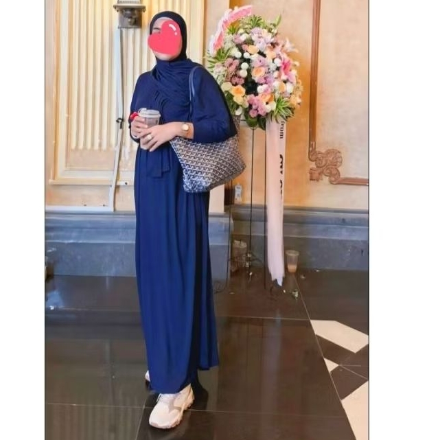 abaya + pasmina navy