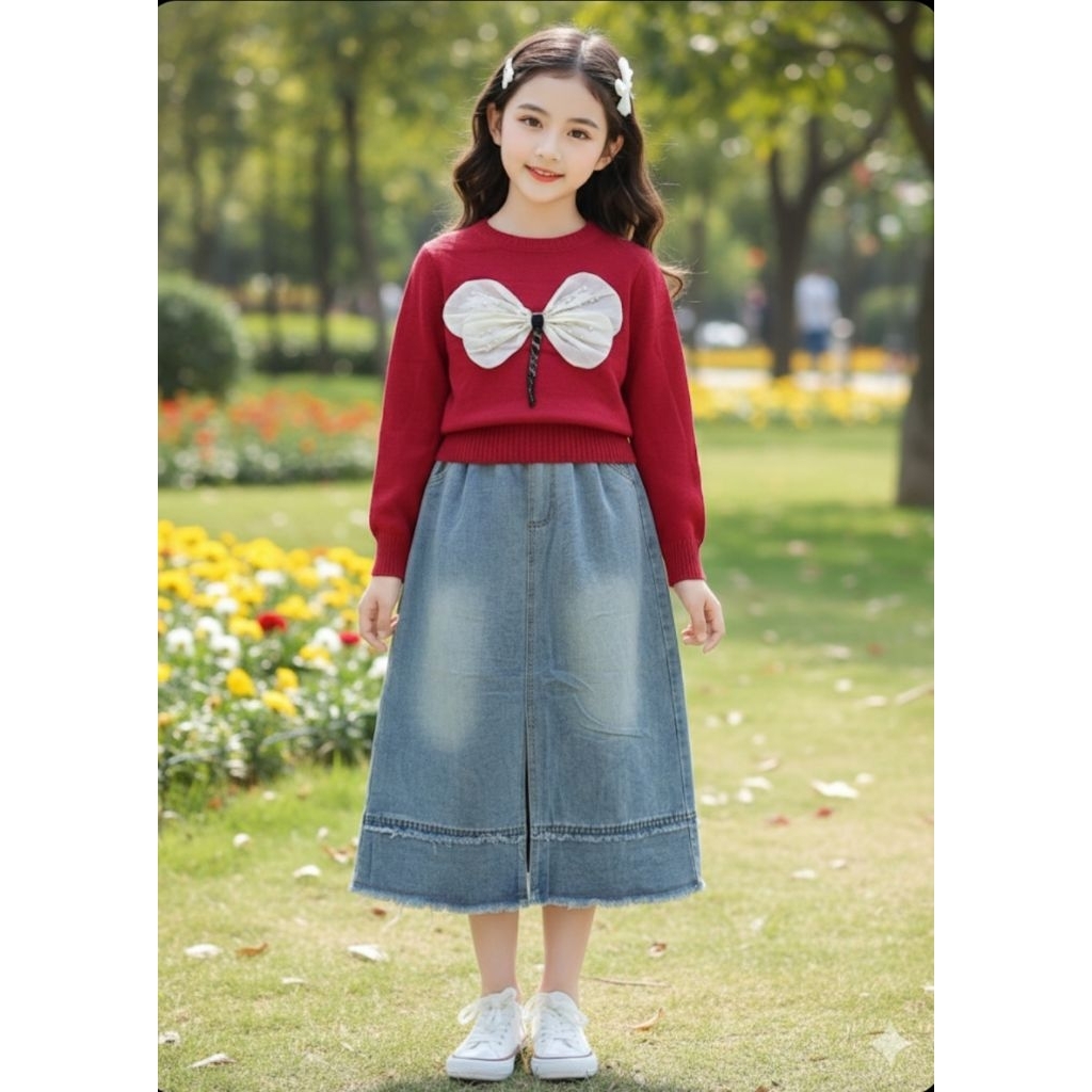 Arviandra Set Rok Jeans Panjang Premium