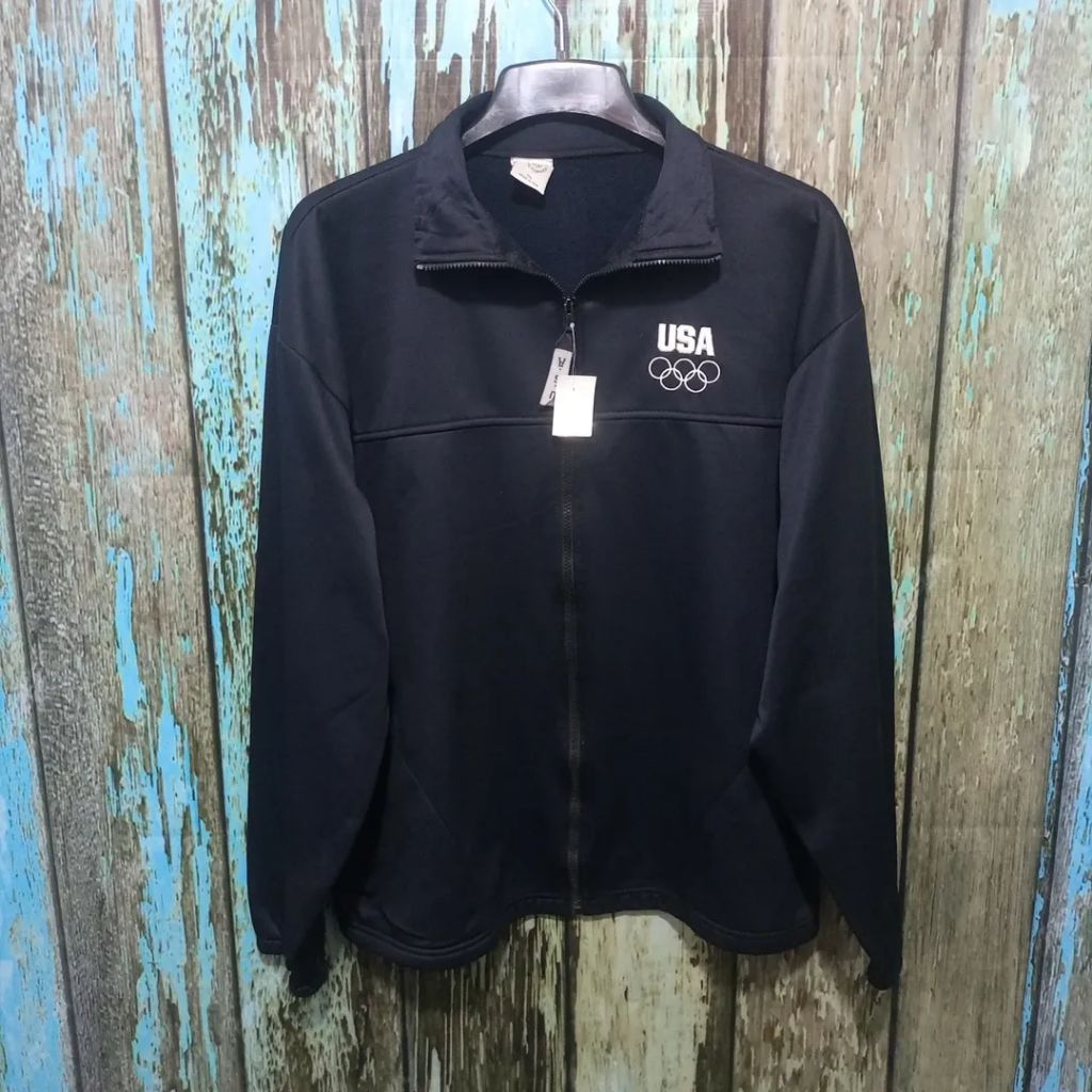 jaket tracktop OLYMPIC USA tebal size XL casual bagus murah
