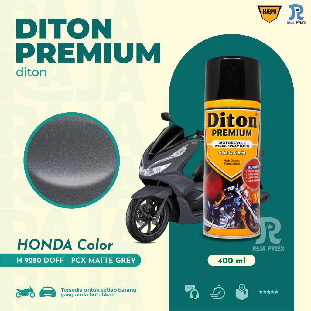 DITON PREMIUM HONDA COLOURS NO H9280 PCX MATTE GREY (DOFF) CAT SEMPROT PYLOX PILOK