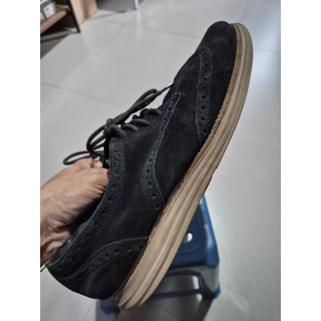 sepatu second wingtip kulit suede sz 43/27,5cm