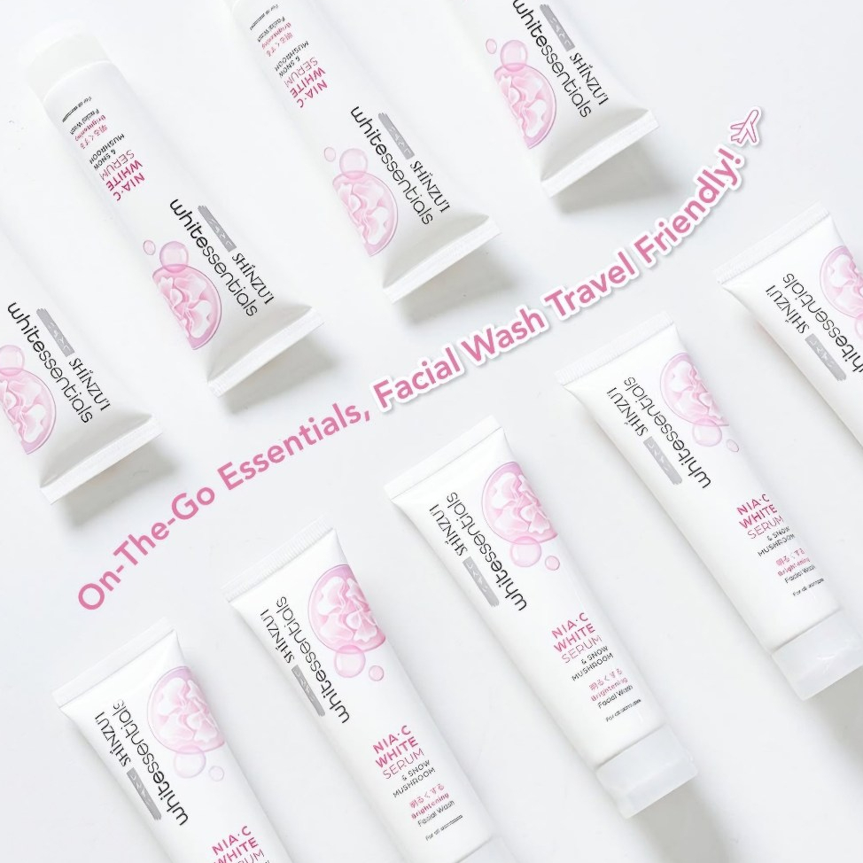 SHINZUI FACIAL WASH WHITESSENTIALS NIA-C WHITE SERUM 20ml Snow & Mushroom 1 pcs shinzu'i