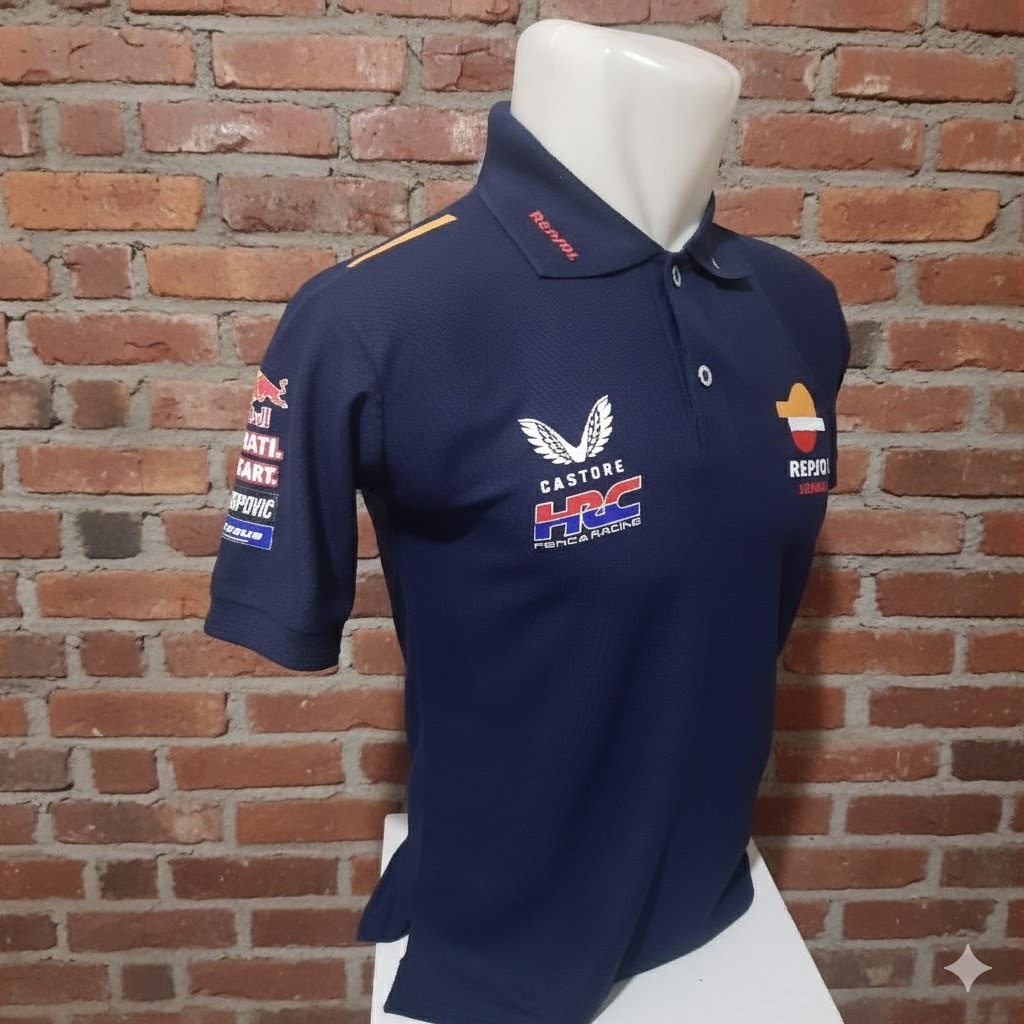 Polo Shirt Repsol Honda Team HRC Navy – Castore Edition 2024  Kaos Polo HRC Honda Racing Team – Baju