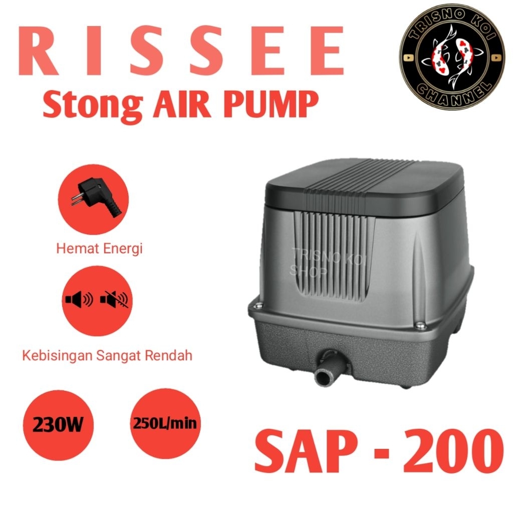 Rissee air pump SAP-200 - Aerator aquarium & kolam ikan - pompa udara air pump