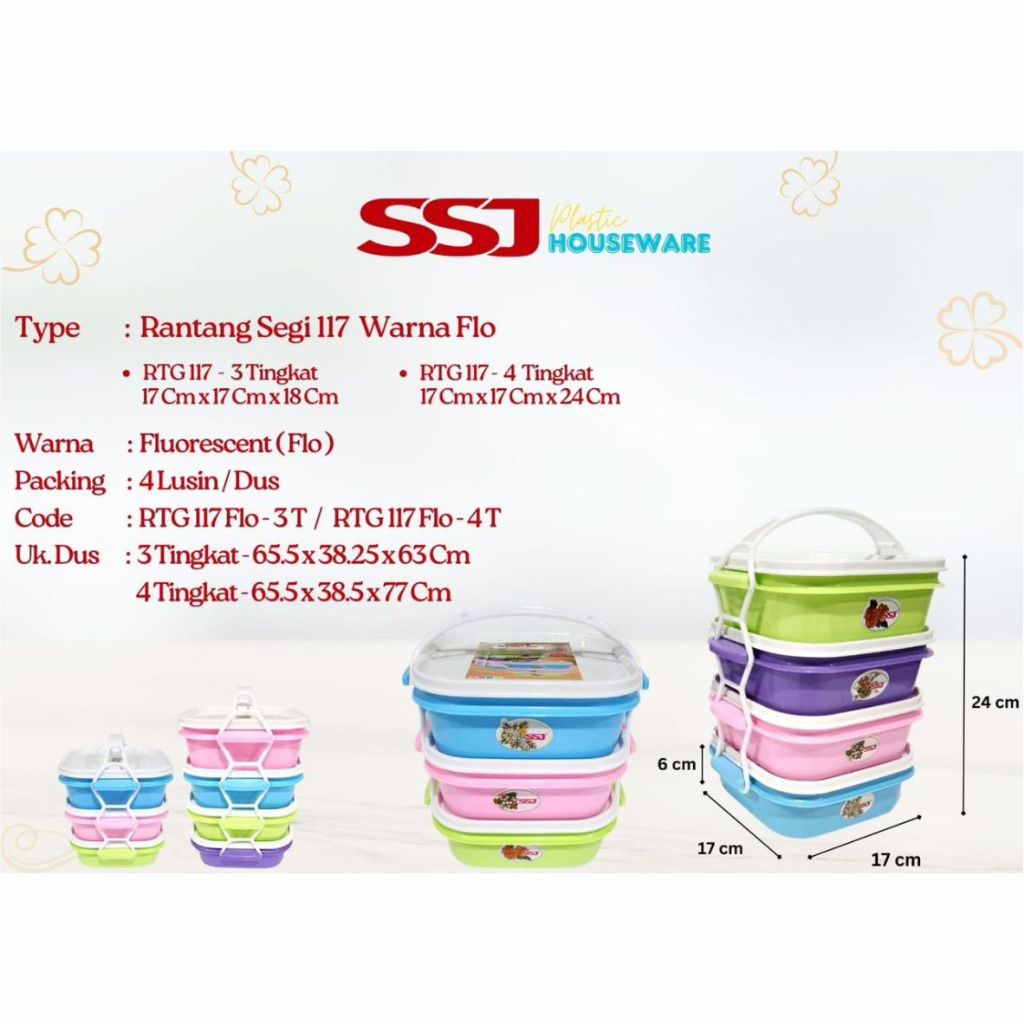 HOT SALE Rantang susun plastik SSJ flo