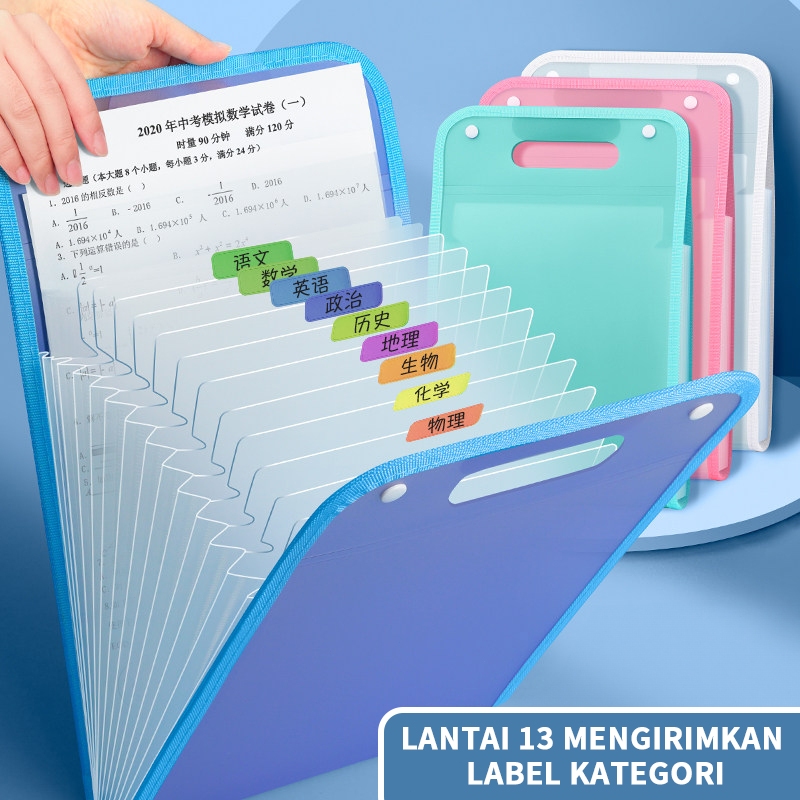 Tas File Map Dokumen 13 Sekat/A4 Tas File Sekat Map /Tas File Pegangan