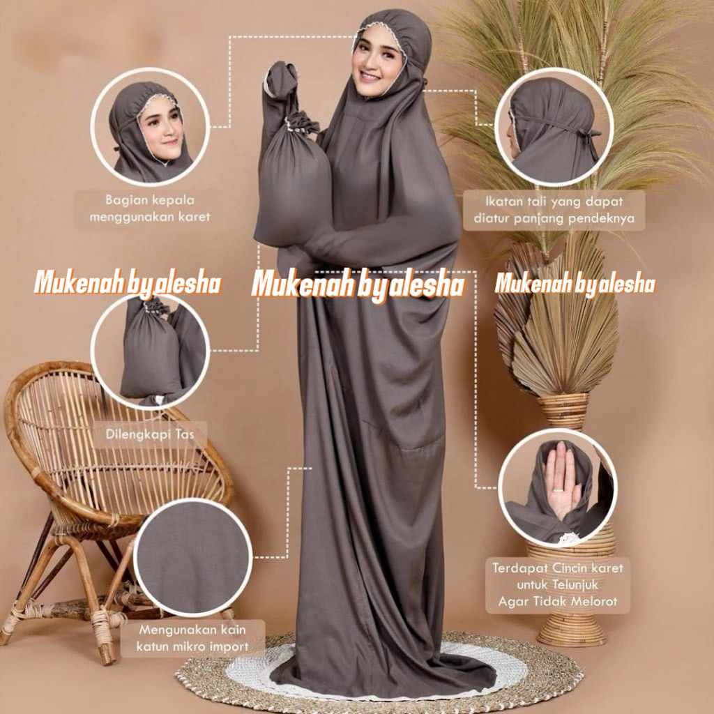Mukena Dewasa Terusan Bahan Katun Mikro