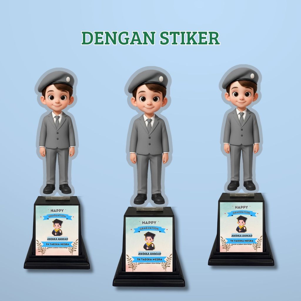 Piala Akrilik Custom Bentuk Plus Tatakan Trofi Custom