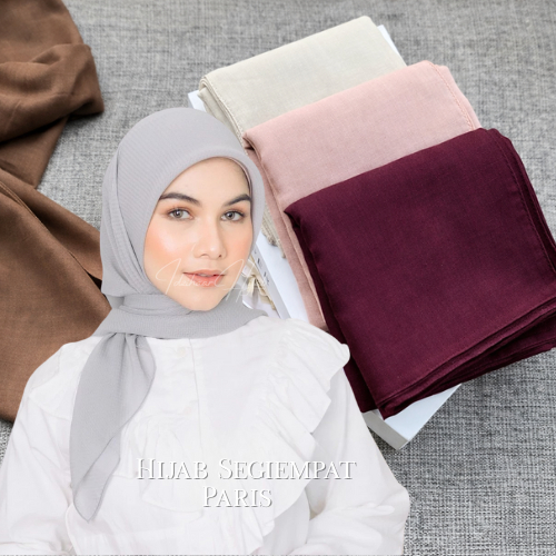 Paris Jadul Premium Daily Hijab Jilbab Paris Kerudung Segi Empat Polos ( FULL WARNA )