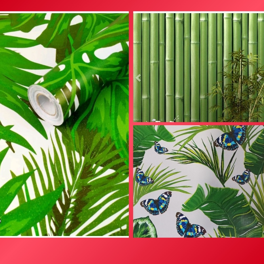 Wallpaper Dinding Aestetic Wallpaper Dinding Ruang Tamu Estetik Walpaper Kamar Estetik Motif Daun Hi