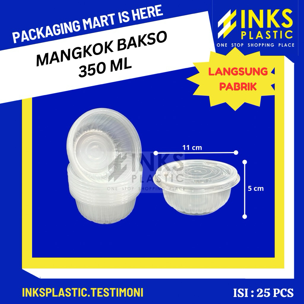 MANGKOK BAKSO 350 ML MANGKOK PLASTIK BENING