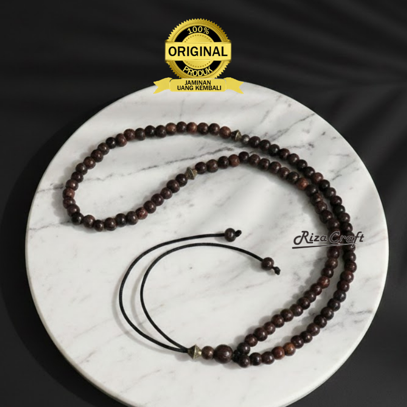 Kalung Tasbih 99 Butir Aesthetic Kayu Galih Asem 5mm Jawa Super Mati Ngurak ASLI Original