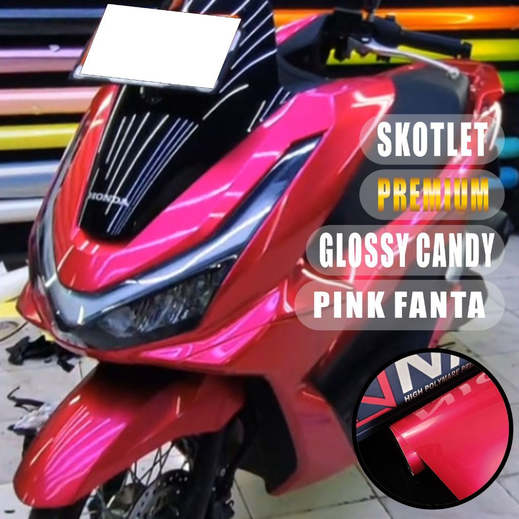 Sticker Candy Glossy Blue Skotlet Motor Candy Glossy Pink Fanta [METERAN]