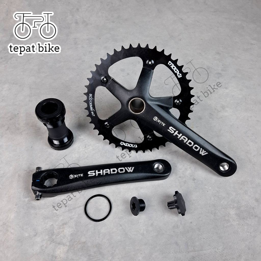 Crank Single Hollowtech 2 44T Syte  Shadow Nimbuzz Exodus BCD 130mm Fix Gear Fixie BMX + BB HT2 HT-2