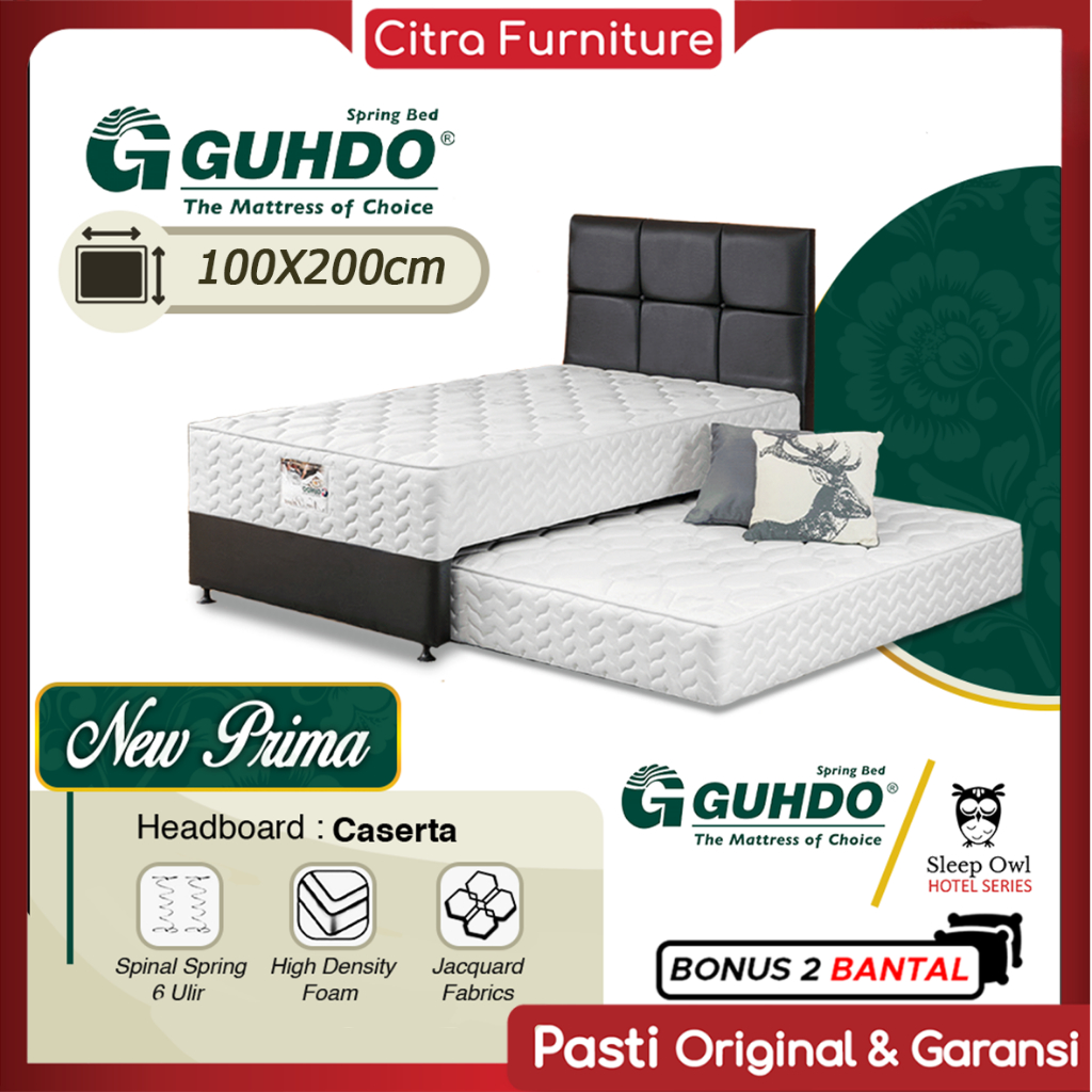 Guhdo Spring bed 2in1 New Prima Twin Bed 100-Kasur Springbed Sorong