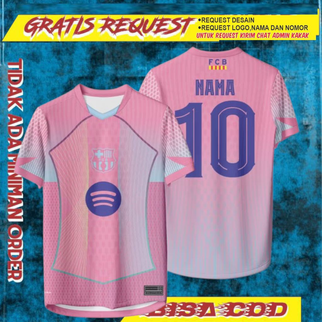 JERSEY BARCA SPESIAL EDITION//JERSEY BARCELONA SPESIAL EDITION PINK GRATIS REQUEST