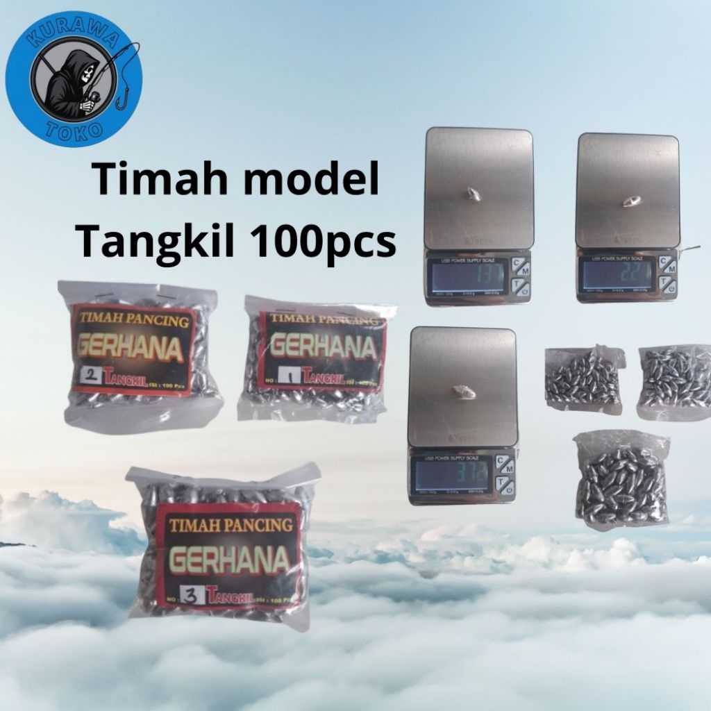 Timah pancing model tangkil 100 pcs