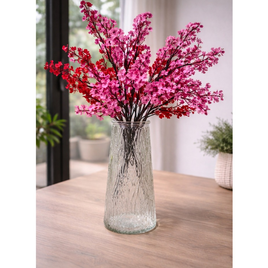 Vas Kaca Bening-Vas Bunga-Vas Kaca Bunga Hias-Vas Bunga Tinggi-Vas Bunga Tabung Kaca-Vas Kaca Bunga 