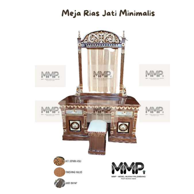 Meja Rias Jati Minimalis | Meja Rias Jati Jepara Asli Murah Palembang