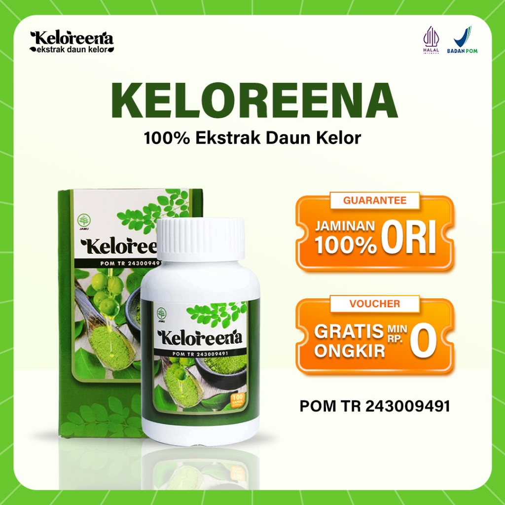 Keloreena Obat Pandangan Kabur, Floaters (Melihat Bayangan) & Nyeri Mata - 100% Original BPOM